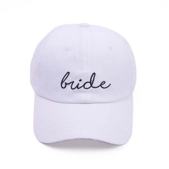 Bride Baseball Hat, Bride Squad Hat, Bride Gift, Embroidered White Dad - Picture 2 of 7